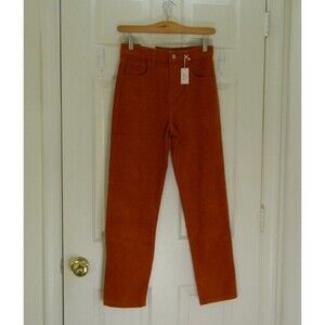 Franki Francesca's Burnt Orange Corduroy Pants Ultra High Rise Mom Youth 10 NWT